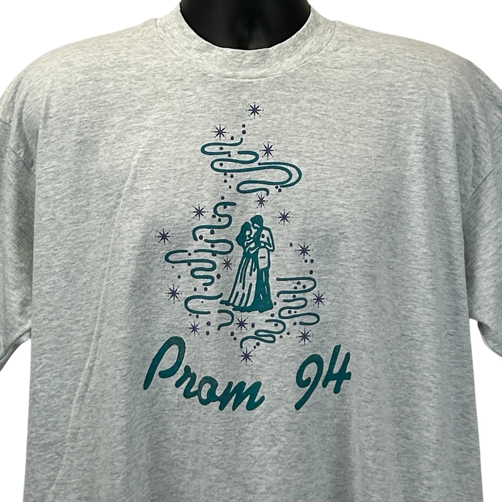 Vintage 90s 1994 Prom Formal Dance T Shirt Gray High School USA Unisex XXL 2XL